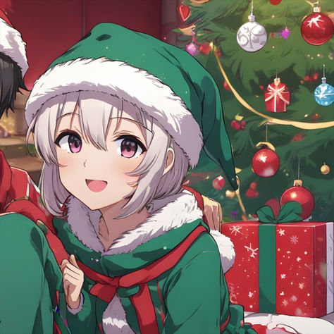 Christmas Anime Matching Pfp, Christmas Profile Pictures, Christmas Couple Pictures, Digital Graphics Art, Christmas Anime, Anime Matching Pfp, Anime Picture Hd, Christmas Pfp, Anime Cupples