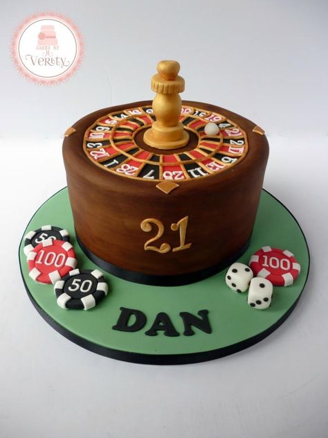 Roulette wheel cake                                                       … Roulette Wheel Cake, Gambling Cake Ideas, Roulette Cake Ideas, Casino Cake Ideas, Roulette Cake, Casino Cake, Poker Cake, Vegas Cake, Wheel Cake