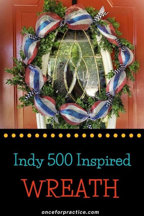 Indy 500 Party, Silk Orchids, Traditional Wreath, Wire Wreath Forms, Race Party, Diy Fall Wreath, Greenery Garland, Wire Wreath, Indy 500