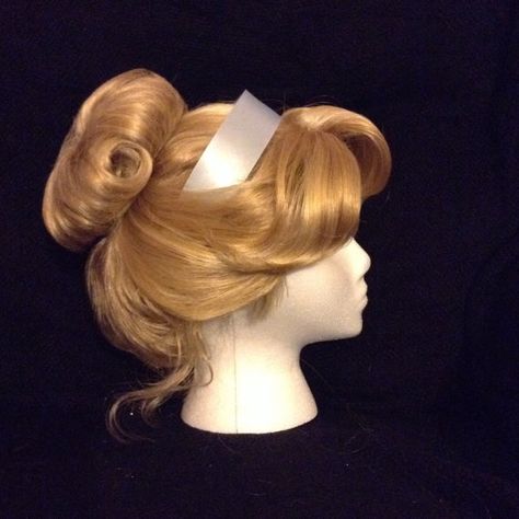 Cinderella (Wig by TheCharmingViolet @Etsy) #Cinderella Disney Princess Wigs, Cinderella Hairstyle Wedding, Cinderella Inspired Hair, Cinderella Bun, Cinderella Hairstyle, Cinderella Wig, Light Blue Quinceanera Dresses, Cinderella Hair, Cinderella Cosplay