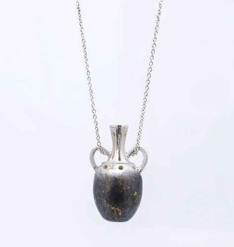 Experience the artistry of handcrafted jewelry with this stunning necklace. The Kumboo technique and oxidation create a captivating contrast between 24K gold foils and sterling silver. This unique piece doubles as a perfume and essential oil diffuser, adding both style and practicality to your collection. Vase Necklace, Dog Lover Jewelry, Ocean Necklace, Surfer Necklace, Art Jewelry Contemporary, Photo Charms, Unisex Necklace, Initial Pendant Necklace, Resin Necklace