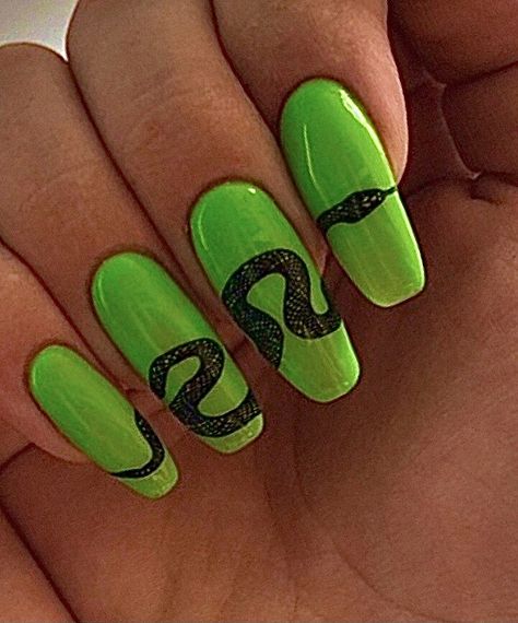 #green #nails #snake #greennail Green Nails, Convenience Store Products, Nails, Green, Beauty