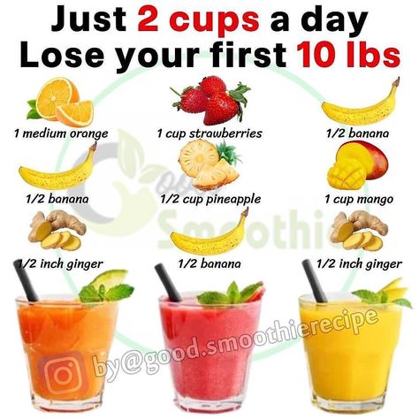 Smoothie For Diet | Weightloss on Instagram: “Which is your favorite? 😍 1, 2, 3? 🍌🥝🍓🍍    Check my bio (@smoothie4diet ) for more AMAZING weight loss smoothie recipes. 🤩    Recipes: 1…” Fruit Smoothie Recipes Healthy, Super Smoothies, Smoothie Recipes Healthy Breakfast, Smoothie Bar, Fat Burning Smoothies, Healthy Drinks Smoothies, Fat Loss Drinks, Easy Smoothies, Trening Abs