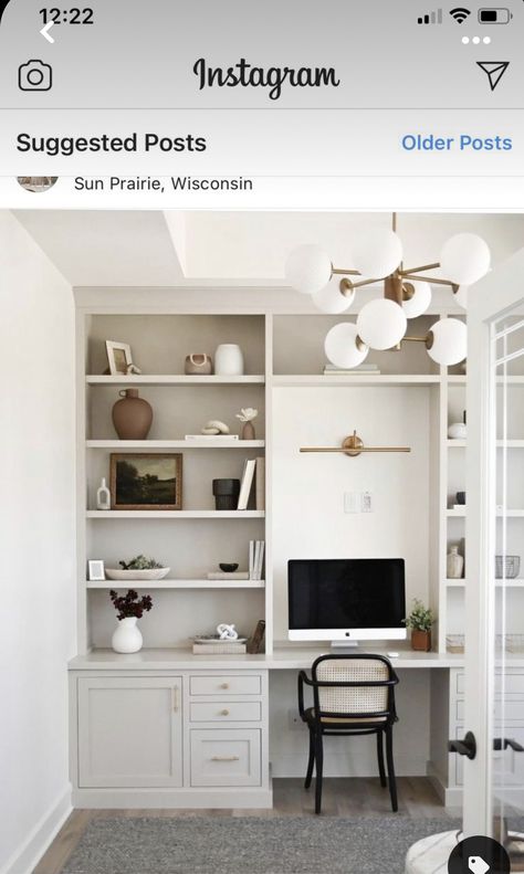 Built In Desk And Shelves, Desk Nook, Ikea Built In, Office Built Ins, Built In Shelves Living Room, Kitchen Desks, Cozy Home Office, Office Nook, Desk In Living Room