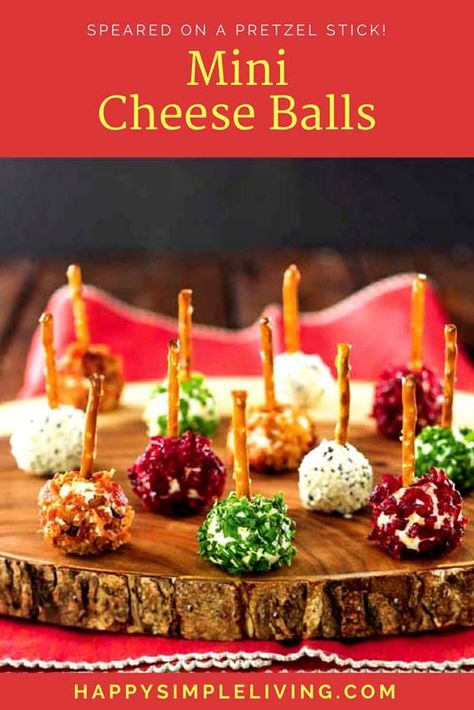 Mini Cheese Balls Recipe Appetizer Recipes On A Stick, Mini Cheese Balls With Pretzel Sticks, Christmas Fruit Skewers, Cheese Balls With Pretzel Sticks, Fruit And Cheese Skewers, Christmas Hor D'oeuvres, Mini Cheese Ball Bites, Mini Cheeseballs, Mini Cheese Balls Recipe