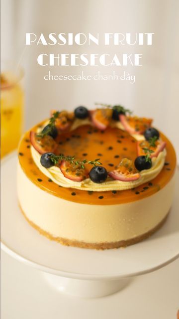 Passion Fruit Tartlet, Mango Passion Fruit Cheesecake, Passion Fruit Birthday Cake, Cheesecake Passion Fruit, Passion Fruit Cake Decoration, Passion Fruit Cake Recipe, Passion Fruit Cheesecake Recipe, Passion Fruit Dessert Ideas, Fancy Cheesecakes