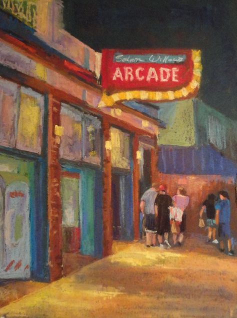 "Arcade"  11 X 14 Pastel Arcade Painting, Arcade Artwork, Art 2023, Project Board, Illustration Ideas, Gcse Art, A Level Art, Art Paint, Art Project