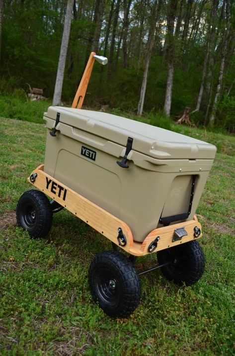 Fishing Cart, Cooler Cart, Diy Cooler, Beach Cart, Yeti Cooler, Yeti Coolers, Wood Projects Diy, Radio Flyer, Pallet Garden