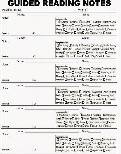 Guided Reading Note Template | Anecdotal Recordings | Free Download | Elle's Teaching Files Anecdotal Notes Template, Guided Reading Notes, Running Records, Anecdotal Notes, Guided Reading Lesson Plans, Reading Recovery, Guided Reading Lessons, Reading Lesson Plans, Note Template