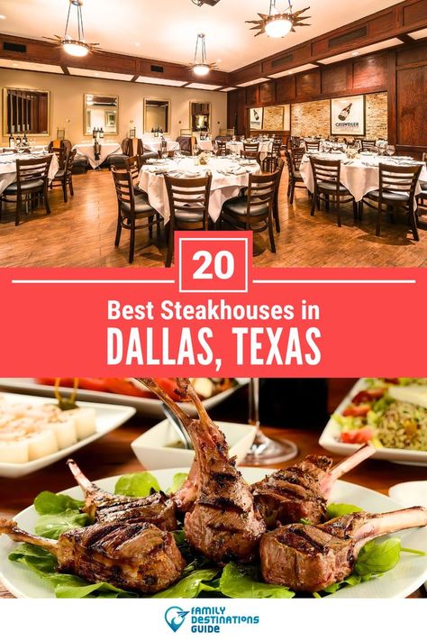 20 Best Steakhouses in Dallas, TX Best Restaurants In Dallas Texas, Flemings Steakhouse, Texas Restaurants, Dallas Restaurants, Texas Restaurant, Top 10 Restaurants, Unique Cafe, Arlington Texas, Family Destinations