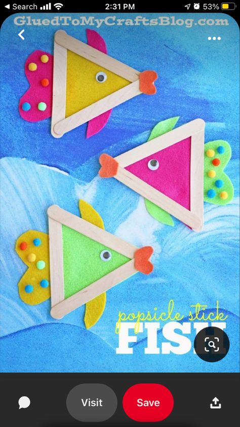 Summer Crafts For Toddlers, Ice Cream Stick Craft, Airplane Crafts, Easter Arts And Crafts, Diy Crafts Bookmarks, Popsicle Crafts, Ice Cream Stick, Summer Crafts For Kids, Fish Crafts