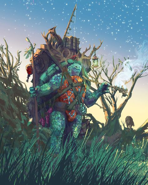 ArtStation - Circle of Stars Tortle Druid. , Zack Castro Tortle Druid, Stars Druid, Dungeons And Dragons Rules, Dnd Druid, Small Frog, Dnd Races, Dungeons And Dragons Classes, Alien Concept Art, Dungeons And Dragons Characters