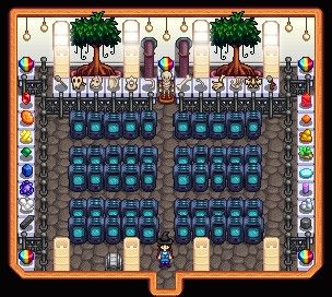 Stardew Valley Crystalarium Shed, Stardew Valley Crystalarium, Stardew Ideas, Forest Farm, Stardew Valley Layout, Stardew Valley Tips, Stardew Valley Farms, Cozy Games, Farm Design