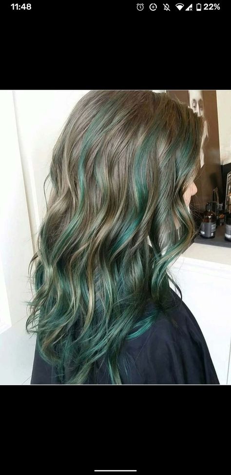 Mint Hair Color, Green Ombre Hair, Hair Color Quotes, Hair Color For Brown Eyes, Green Hair Color, Blue Hair Highlights, Hair Colour For Green Eyes, Brunette Hair Cuts, Hair Color Plum