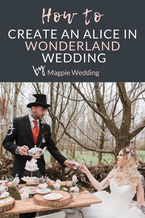 Alice In Wonderland Wedding With Alternative Bridal Style Alice In Wonderland Bridesmaid Dresses, Alice In Wonderland Wedding Reception, Alice In Wonderland Wedding Theme Dress, Alice In Wonderland Wedding Ideas, Dark Alice In Wonderland Wedding, Alice Wonderland Wedding, Alice In Wonderland Keyhole, Alice In Wonderland Wedding Dress, Mehendi Theme