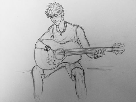 #beach #boy #guitar #music #teen #art #artwork #drawing #sketch #sketches #inspo #pencil #paper #doodle #character Boy Guitar, Guitar Sketch, Guitar Drawing, Boy Sketch, Beach Boy, Teen Art, Guitar Girl, Guitar Music, 22 Years Old