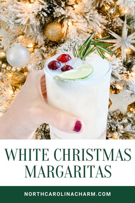 Christmas Margarita Recipe, Christmas Margaritas, White Christmas Margarita, Holiday Margaritas, Christmas Margarita, Christmas Drinks Alcohol Recipes, Easy Margarita Recipe, Christmas Drinks Recipes, Margarita Ingredients