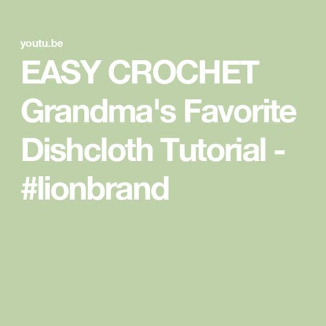 EASY CROCHET  Grandma's Favorite Dishcloth Tutorial - #lionbrand Crochet Dish Cloth Free Pattern, Crochet Dishcloth, Crochet Potholders, Dishcloth Pattern, Crochet Dishcloths, Moss Stitch, Easy Crochet Patterns, Pattern Download, Crochet Tutorial