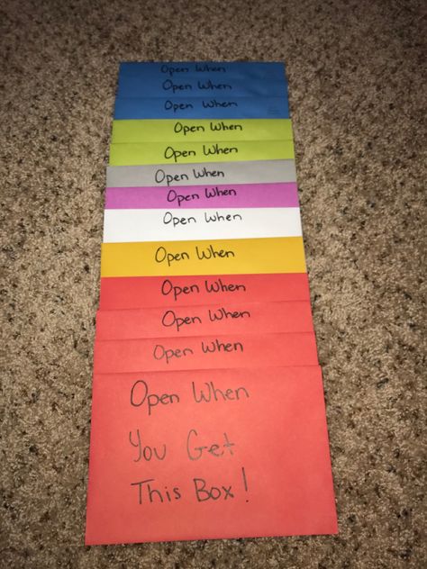 Each envelope has a letter inside when you are feeling happy, sad,ect. Open When Ur Happy Letter, When You’re Feeling Letters, Open When You Are Angry Letter, Open When You’re Happy Letter, Open When You Feel Out Of Place Letter, Open When You Receive This Letter, Open When, Letter Gifts, Small Letters