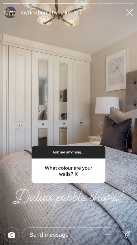 Paint colour Pebble Shore Dulux Paint Bedroom, Dulux Pebble Shore, Pebble Shore Dulux, Dulux Paint, Paint Colour, Framed Bathroom Mirror, Paint Colors, Bathroom Mirror, New Homes