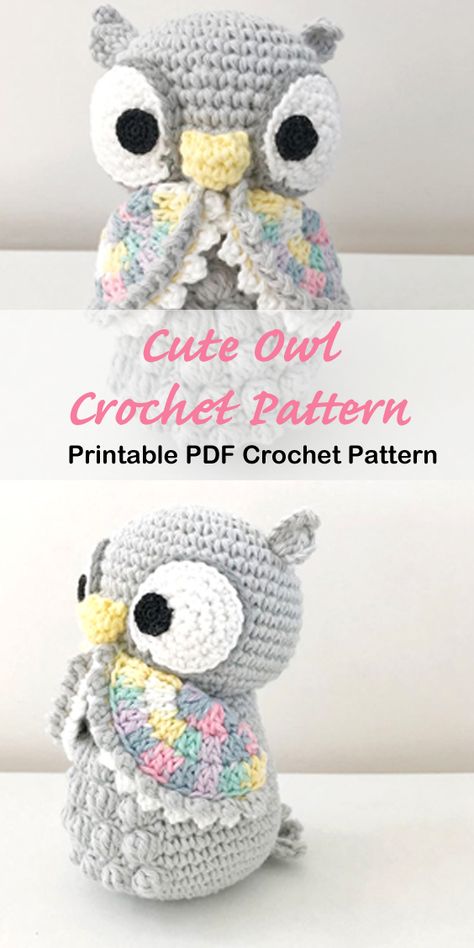 Owl Lovey Crochet Pattern, Free Pug Crochet Pattern, Owl Lovey Crochet Pattern Free, Amigurumi Owl Pattern, Crochet Armigami, Crochet Owl Pattern Free Amigurumi, Free Crochet Owl Patterns, Free Owl Crochet Patterns, Plushie Crochet Pattern Free