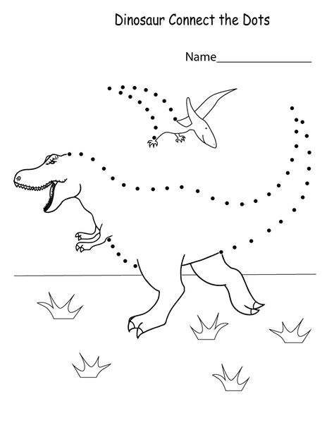 Connect the Dots Worksheets for Kids | Learning Printable Dinosaurs Kindergarten, Dinosaur Worksheets, Dinosaur Activities Preschool, Dot To Dot Printables, Dinosaurs Preschool, Dots Game, Dots Free, Dot Worksheets, Kids Worksheets Printables