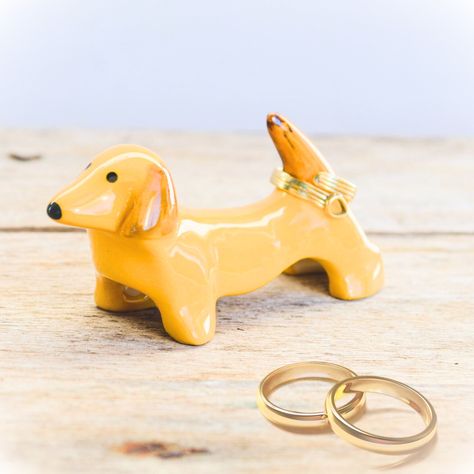 Dachshund Ring Holder, Dog Lover Gift, Porcelain Jewelry Display, Sausage Wiener, Doxie, Dog Ring Holder, Wedding Ring Holder, mom gift Dog Ring Holder, Doxie Dog, Funny Dog Tags, Wedding Ring Holder, Dog Ring, Dachshund Art, Ring Holder Wedding, Dachshund Gifts, Dog Sculpture