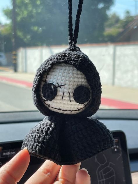 Crochet Skeleton Car Accessory, Crochet Car Decoration, Halloween Car Ornament, Crochet Skeleton Swinging hanging decor, Car Pendant Hanging DIY crochet toys #diycrochettoys #crochet #crochettoy #crochettoys 3.275 Crochet Skeleton, Ornament Crochet, Crochet Car, Pola Amigurumi, Halloween Crochet Patterns, Decoration Halloween, Holiday Crochet, Crochet Decoration, Quick Crochet