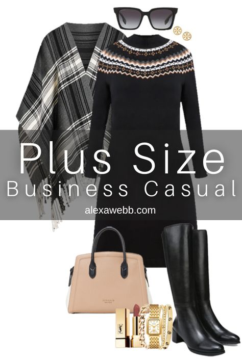 Winter Office Wear Plus Size, Plus Size Business Attire Professional, Winter Office Outfits Women Plus Size, Simple Work Outfits Offices, Winter Work Outfits For Women Plus Size, Plus Size Winter Outfits For Work, Work Sweater Dress, Fly Shi Only, Office Outfits Women Plus Size