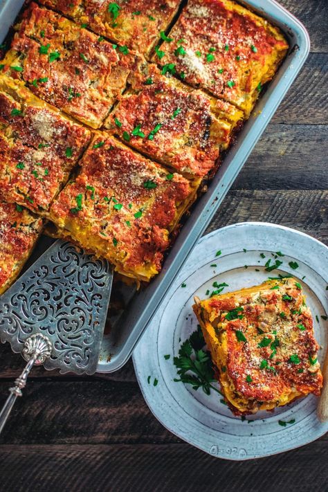 Vegan Lasagna with Tofu Ricotta - Tofu Lasagna, Vegan Ricotta Cheese, Mashed Butternut Squash, Mushroom Lasagna, Vegan Butternut Squash, Squash Lasagna, Tofu Ricotta, Butternut Squash Lasagna, Lasagna Casserole