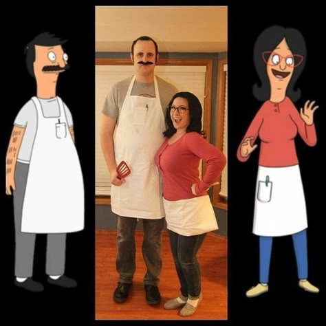 Bob and Linda Belcher from Bob’s Burgers | 31 Two-Person Costume Ideas That’ll Up Your Halloween Game Bob And Linda Belcher, Bobs Burgers Costume, Two Person Costumes, Bob And Linda, Two Person Halloween Costumes, Burger Costume, Linda Belcher, Meme Costume, Cute Couples Costumes