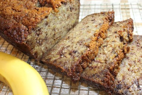 Moist-Banana-Bread Best Moist Banana Bread Recipe, Best Moist Banana Bread, Banana Nut Bread Recipe, Nut Bread Recipe, Banana Bread Recipe Moist, Moist Banana Bread, Best Banana Bread, Banana Nut Bread, Nut Bread