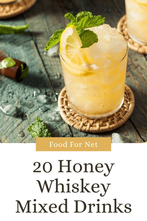 Honey whiskey isn't just for drinking on its own. It's also surprisingly good in a large selection of different cocktails. #honey #whiskey Honey Bourbon Drinks, Jack Daniels Honey Drinks, Honey Liquor, Jack Daniels Honey Whiskey, Whisky Honey, Whiskey Mixed Drinks, Whiskey Drinks Simple, Bourbon Mixed Drinks, Tennessee Honey Whiskey