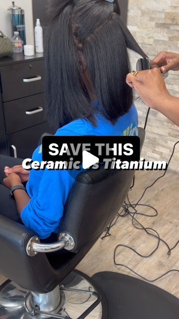 Billie J. Ross | ExcluShear Salon - DFW Natural Hair Salon on Instagram: "Here’s the truth about ceramic thermal tools vs titanium tools. 👇🏾👇🏾 💾Make sure you save this so you can reference it later. Titanium flat irons are specifically designed for PROFESSIONAL use only. The key strength lies in the irons ability to evenly distribute heat, ensuring optimal smoothing and straightening results. It’s crucial to note that I do not recommend these irons for at-home maintenance to my clients as improper use can lead to significant hair damage. 💡Pro Tip: Only use titanium flat irons for straightening the hair! Ceramic irons also heat up evenly, but are more gentle on the hair, causing less damage. They’re my go-to for achieving the BEST finishing styles. Unlike titanium, ceramic irons won’t Hair Straightening Tips At Home Flat Irons, Eap Heat Flat Iron, Hair Straightening Tips At Home, Flat Iron Tips, Natural Hair Salon, Flat Irons Best, Titanium Flat Iron, Natural Hair Salons, Ceramic Flat Iron