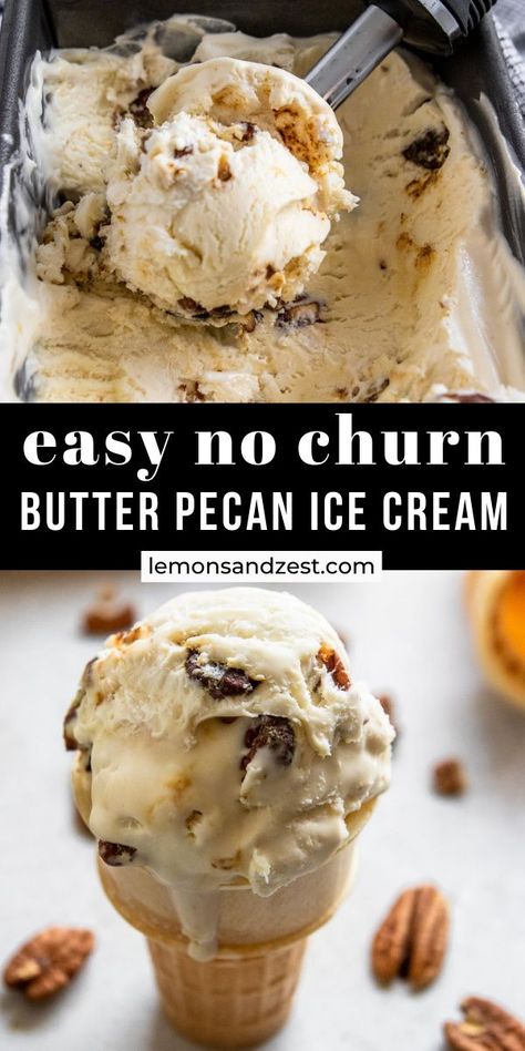 Homemade Butter Pecan Ice Cream, Butter Pecan Ice Cream Recipe, Homemade Ice Cream Recipes Machine, Kitchen Aid Ice Cream, Ice Cream Recipes Machine, Cuisinart Ice Cream, Butter Pecan Ice Cream, Easy Ice Cream Recipe, Pecan Ice Cream