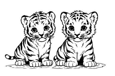 Tiger Cub, Ink Illustration, A Tiger, Cityscape Photos, Logo Banners, Ink Illustrations, Heart With Arrow, The Hand, Custom Illustration