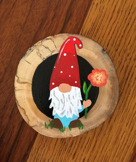 Wooden Disc Art, Wood Chip Painting, Round Wood Painting Ideas, Easy Painting Ideas On Circle Wood, Paint Wood Circle, Wooden Circle Painting, Wood Cookie Painting, Wood Circle Painting, Circular Wood Painting