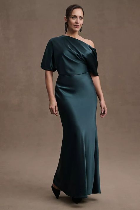 black tie dress Mother Of Groom Dresses, Mob Dresses, Column Gown, Column Dress, Black Tie Wedding, Satin Maxi Dress, Little White Dresses, Vow Renewal, Groom Dress