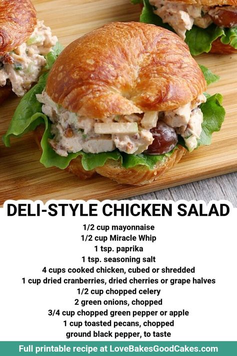 Love Bakes Good Cakes - RECIPE - https://buff.ly/2BbPQIX This homemade chicken salad is the perfect deli-style recipe to make at home. Learn how to make a flavorful and easy chicken salad recipe! | Facebook Deli Chicken Salad, Deli Style Chicken Salad, Homemade Chicken Salad, Sweet Banana Peppers, Love Bakes Good Cakes, Homemade Chicken Salads, Good Cakes, Chicken Salad Recipe Easy, Easy Chicken Salad