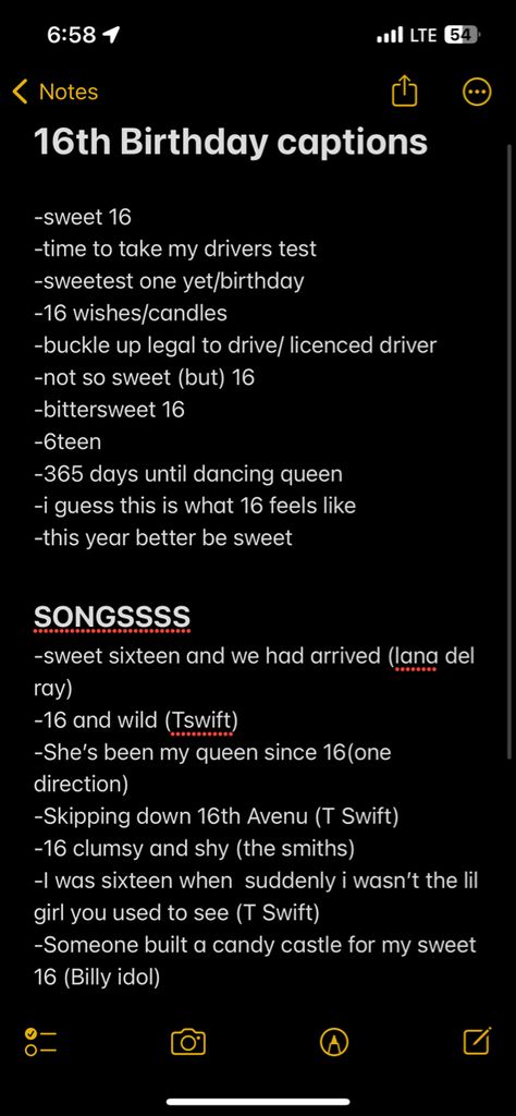 Sweet 16 Songs For Instagram, Sweet 16 Birthday Captions For Instagram, 16 Birthday Caption Ideas, 16 Instagram Captions, Sweet 16 Ig Captions, Captions For Sweet 16, Sweet 16 Insta Captions, Sweet 16 Song Playlist, 16 Quotes Birthday