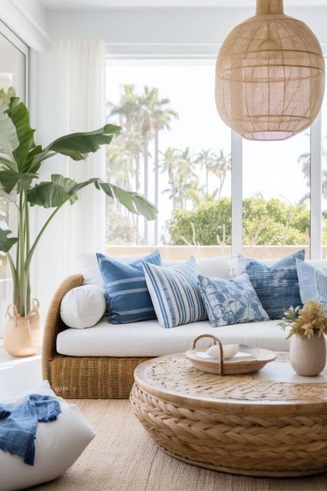 Beach Couch Coastal Style, Coastal Interior Design Style, Beach Couch, Snug Ideas, Coastal Chic Living Room, Coastal Cottage Living Room, Coastal Living Room Ideas, Coastal Style Living Room, Coastal Bedroom Ideas