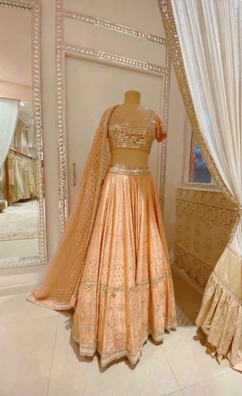 Light Orange Lehenga, Abhinav Mishra, Orange Lehenga, Lehenga Design, Indian Clothes, Lehenga Designs, Orange Dress, Light Orange, Pakistani Dresses