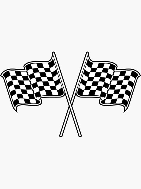 "checkered flag" Sticker by maximgertsen | Redbubble Bike Birthday Parties, Bike Birthday, Hotwheels Birthday Party, Flag Printable, Crown Tattoo Design, Hot Wheels Birthday, Flag Tattoo, Glitch Wallpaper, Bike Stickers