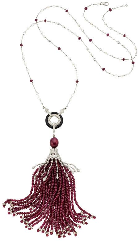 Estate Jewelry: Necklaces, Diamond, Multi-Stone, Cultured Pearl, White Gold Necklace. Necklace White Gold, White Gold Necklace, Solitaire Pendant Necklace, Tassel Jewelry, Necklace Diamond, Gold Diamond Earrings, White Gold Necklaces, Necklace White, Cultured Pearls