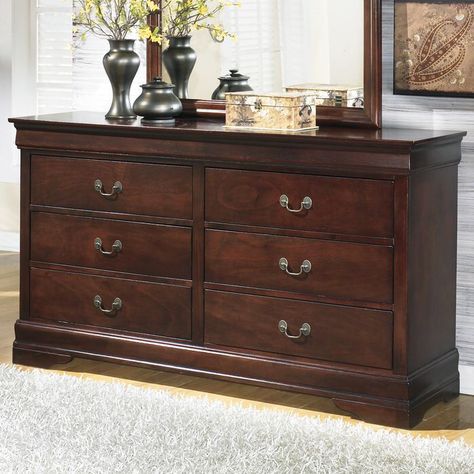 Alisdair 6 Drawer Dresser with Mirror Dark Brown Bedrooms, Ashley Furniture Bedroom, Brown Dresser, Traditional Dressers, Dresser Design, Brown Bedroom, Dresser Sets, Bedroom Dresser, 6 Drawer Dresser