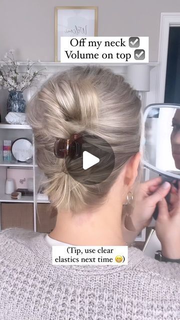 Using Claw Clips With Short Hair, Short Hair Bun With Clip, Hair Dos For Shorter Hair, Quick Updos For Short Hair, Simple Updos For Short Hair, Short Hair Updo Tutorial, Short Hair Ponytail, Short Hair Up, Braids For Medium Length Hair