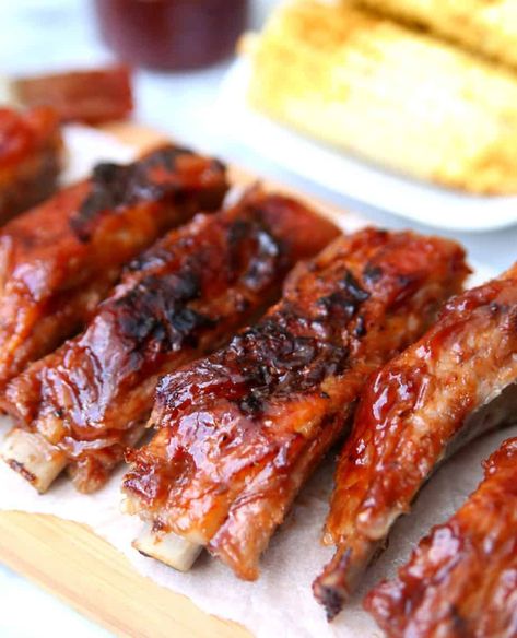 Bbq Rib Sauce, Glazed Ribs, Bbq Recipes Ribs, Rib Sauce, Pork Spare Ribs, Grilled Food, Raspberry Vinaigrette, Barbecue Ribs, Raspberry Sauce