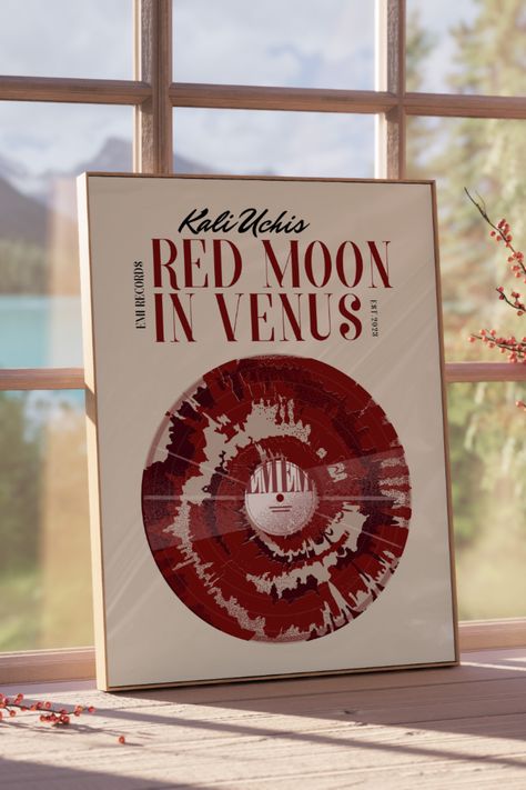 Kali Uchis Red Moon, Vinyl Poster, Album Vinyl, Kali Uchis, Red Moon, Poster Print, Printed Items, Poster Prints, Roses