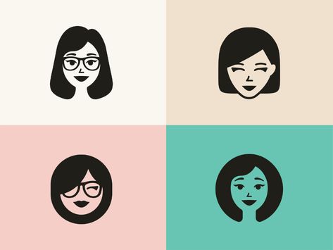 Friendly Faces by Alexandra Necula on Dribbble Logo Face, Logo Design Tutorial, Timeless Brand, Working Remotely, We Are Open, Kids Logo, Face Design, Illustration Character Design, Abstract Background