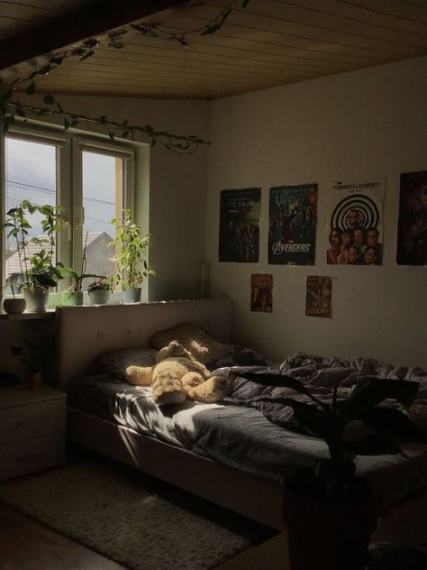 Grunge Minimalist Room, Bedroom Vines, Dorm Rooms Decorating, Decorative Vines, Makeover Aesthetic, Record Decor, Dorm Room Decor Ideas, Chill Room, Cosy Room